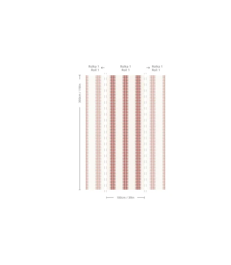 Wallcolors Pure Forms Ornament Line Clay Terracotta - tapeta w paski