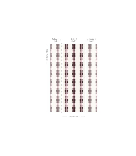 Wallcolors Pure Forms Ornament Line Clay Wine Rose - tapeta w paski