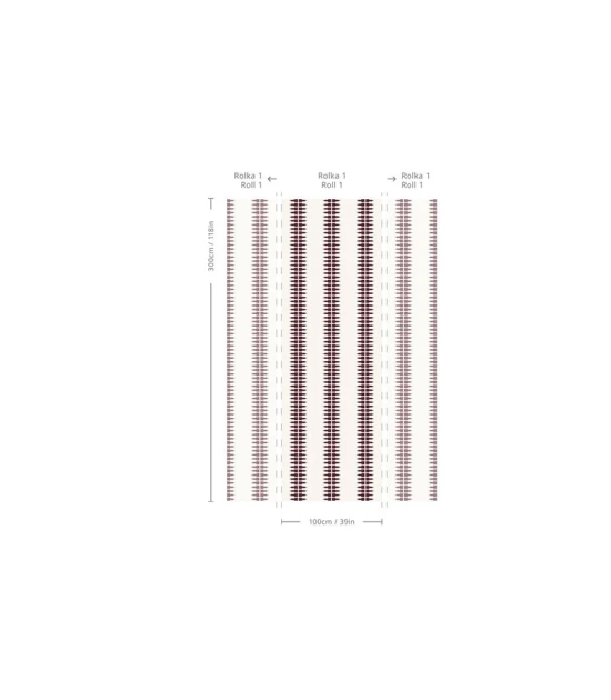 Wallcolors Pure Forms Ornament Line Clay Wine Rose - tapeta w paski