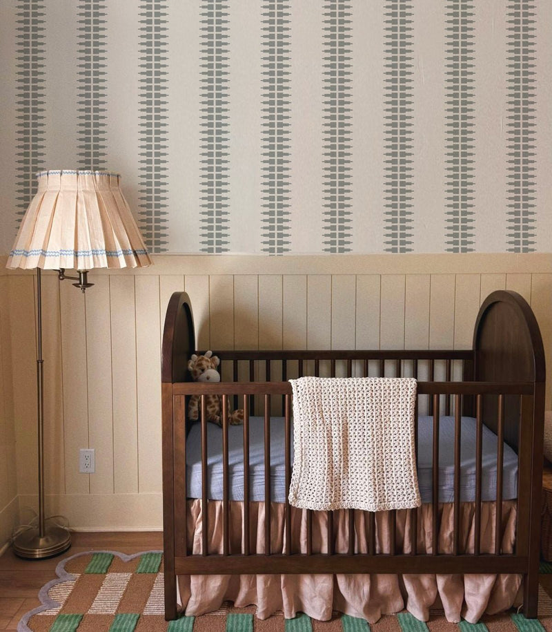 Wallcolors Pure Forms Ornament Line Mist Stone Gray - tapeta w paski