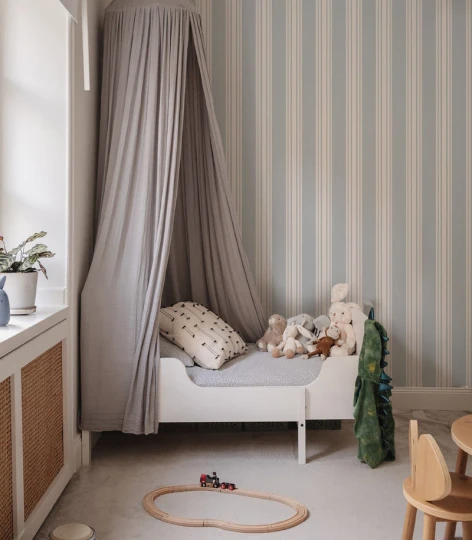 Wallcolors Pure Forms Woven Stripe Dusty Blue - tapeta w paski