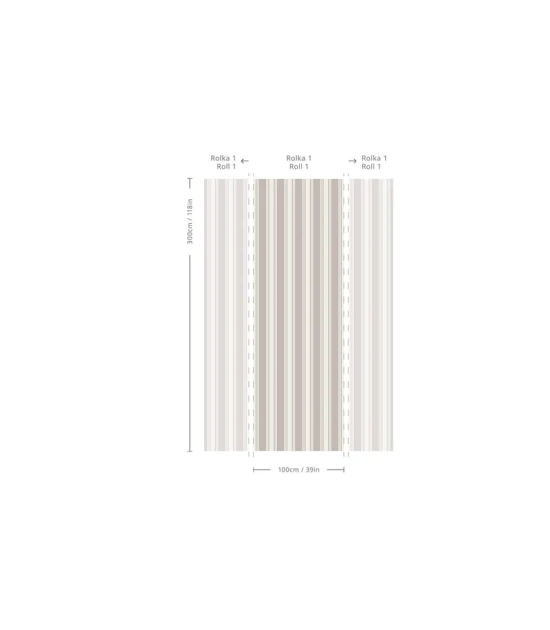 Wallcolors Pure Forms Woven Stripe Stone Taupe - tapeta w paski