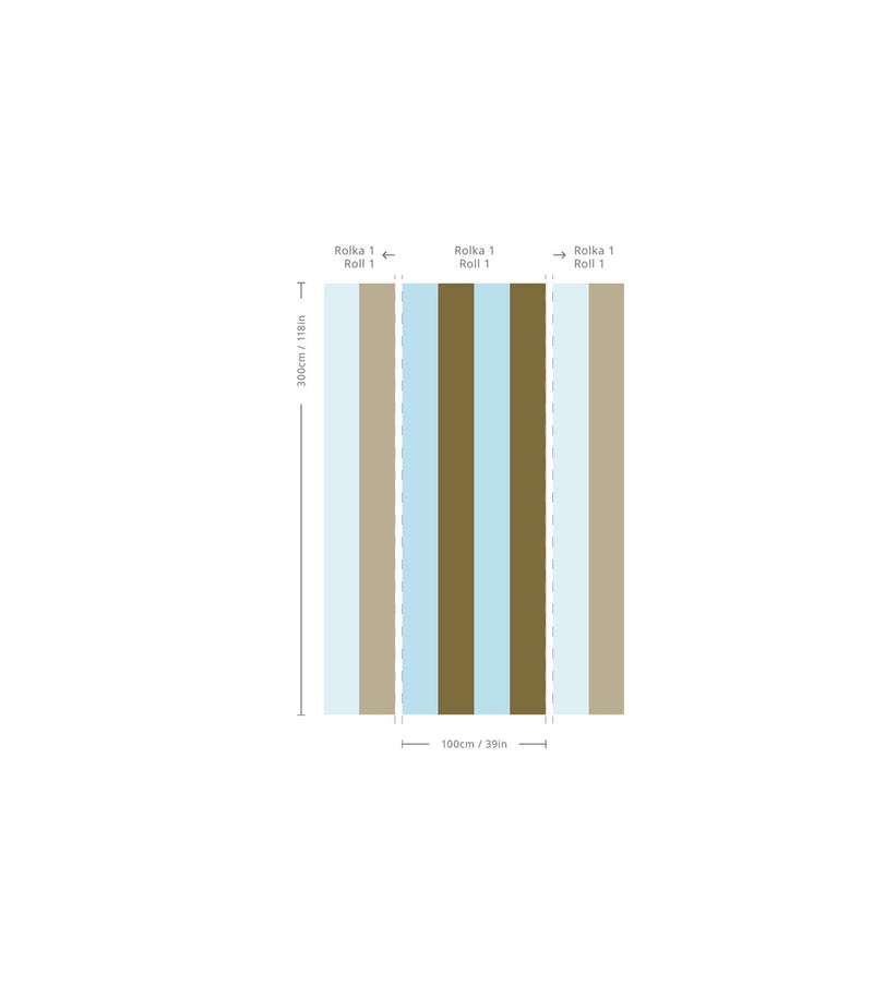 Wallcolors Pure Forms Wide Stripe Sky Ochre - tapeta w paski