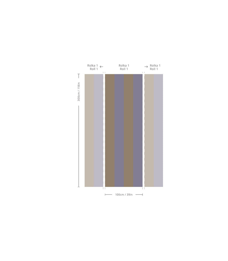 Wallcolors Pure Forms Wide Stripe Dusty Taupe - tapeta w paski