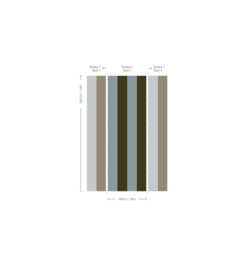 Wallcolors Pure Forms Wide Stripe Olive Mist - tapeta w paski