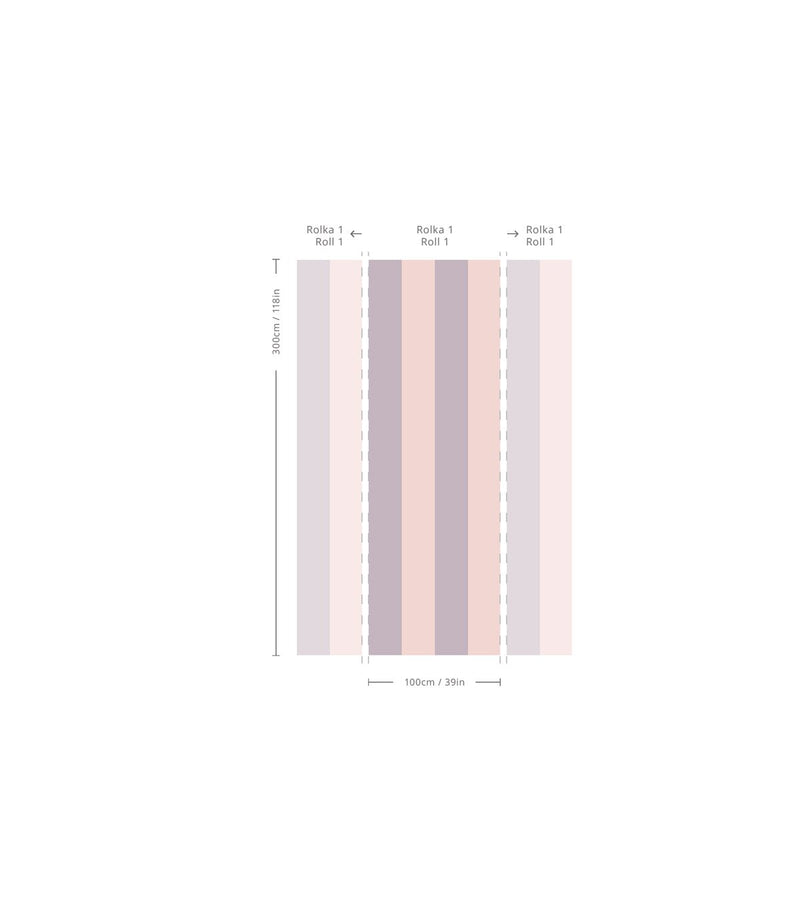 Wallcolors Pure Forms Wide Stripe Powder Rose - tapeta w paski