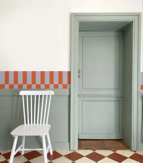 Wallcolors Pure Forms Border Tetris Burnt Terracotta - border geometryczny