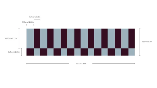 Wallcolors Pure Forms Border Tetris Deep Plum - border geometryczny