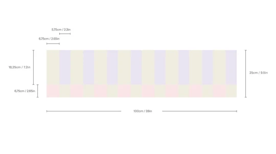 Wallcolors Pure Forms Border Tetris Misty Lavender - border geometryczny