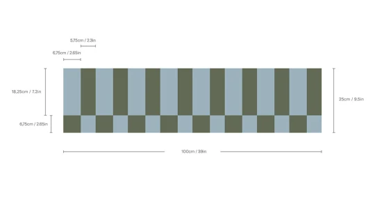 Wallcolors Pure Forms Border Tetris Olive Khaki - border geometryczny