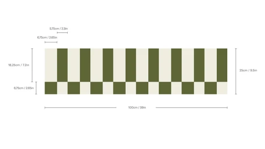 Wallcolors Pure Forms Border Tetris Play Classic Olive - border geometryczny