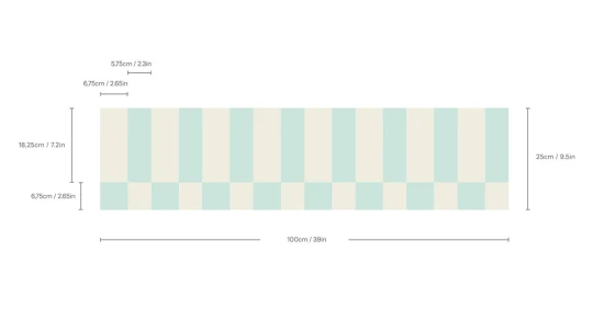 Wallcolors Pure Forms Border Tetris Play Fresh Mint - border geometryczny