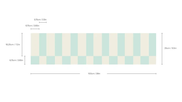 Wallcolors Pure Forms Border Tetris Play Fresh Mint - border geometryczny
