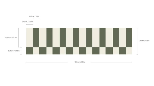 Wallcolors Pure Forms Border Tetris Play Olive Grey - border geometryczny