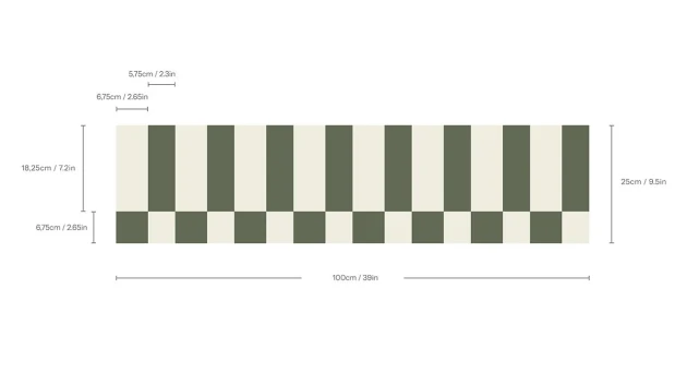 Wallcolors Pure Forms Border Tetris Play Olive Grey - border geometryczny
