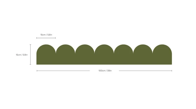 Wallcolors Pure Forms Border Seashell Deep Olive - border w muszelki