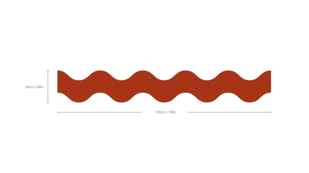 Wallcolors Pure Forms Double Wave Burnt Orange - border fala