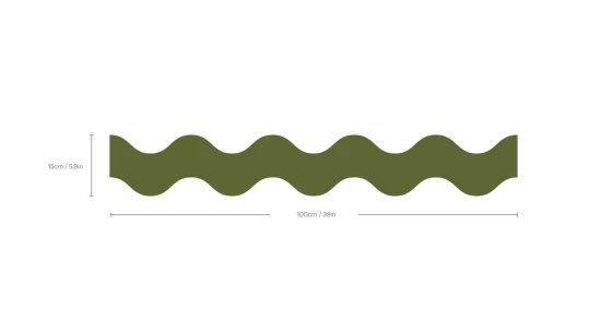 Wallcolors Pure Forms Double Wave Deep Olive - border fala