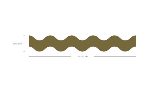 Wallcolors Pure Forms Double Wave Golden Olive - border fala