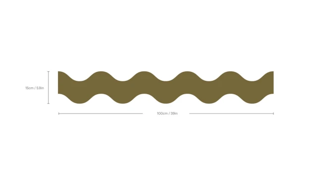 Wallcolors Pure Forms Double Wave Golden Olive - border fala