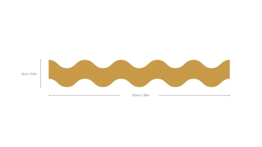 Wallcolors Pure Forms Double Wave Honey Amber - border fala