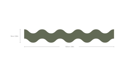 Wallcolors Pure Forms Double Wave Olive Green - border fala