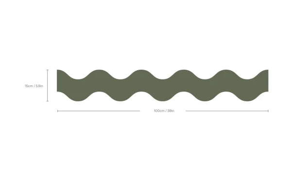 Wallcolors Pure Forms Double Wave Olive Green - border fala