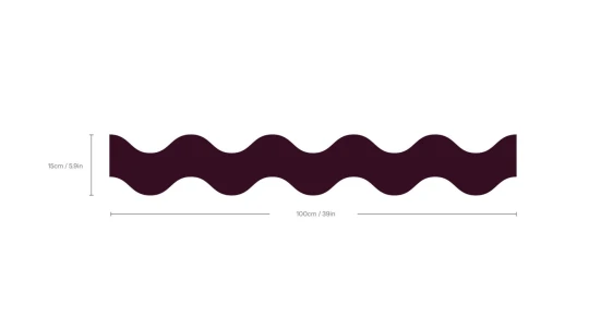 Wallcolors Pure Forms Double Wave Plum Wine - border fala