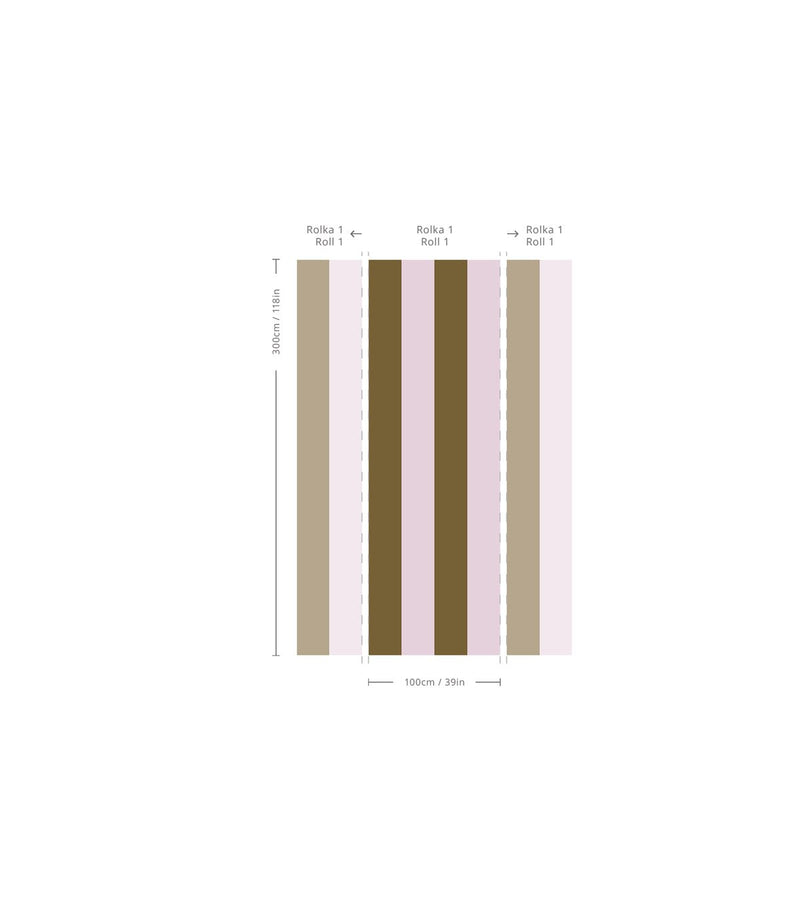 Wallcolors Pure Forms Wide Stripe Play Blush Honey - tapeta w paski