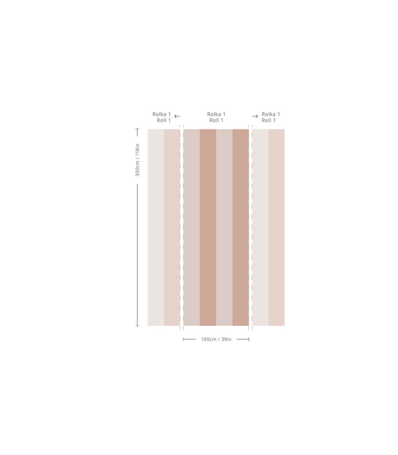 Wallcolors Pure Forms Wide Stripe Play Soft Peach - tapeta w paski