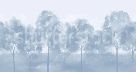 Rebel Walls R21696 Shutterstock Misty Grove Blue - mural w akwarelowy las