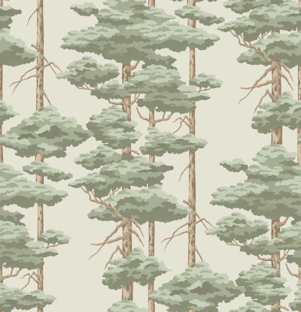 Rebel Walls R21303 Sophisticated Luxe Highland Pines Light Green - mural w sosny