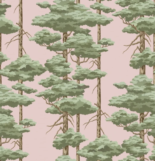 Rebel Walls R21304 Sophisticated Luxe Highland Pines Pink - mural w sosny