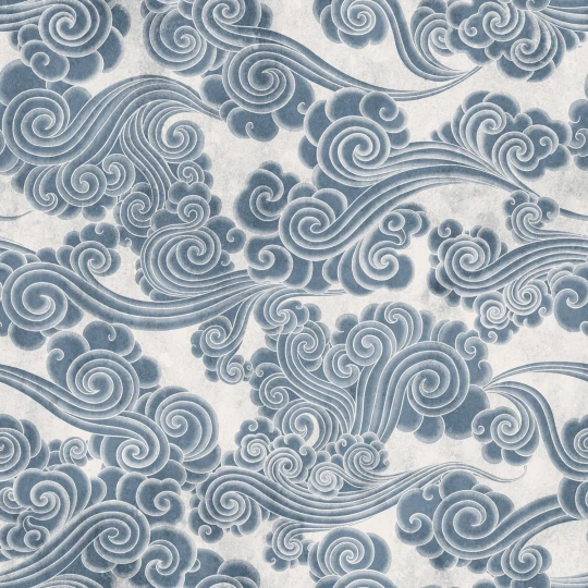 Rebel Walls R21319 Sophisticated Luxe Kumo Blue - mural w orientalne chmury