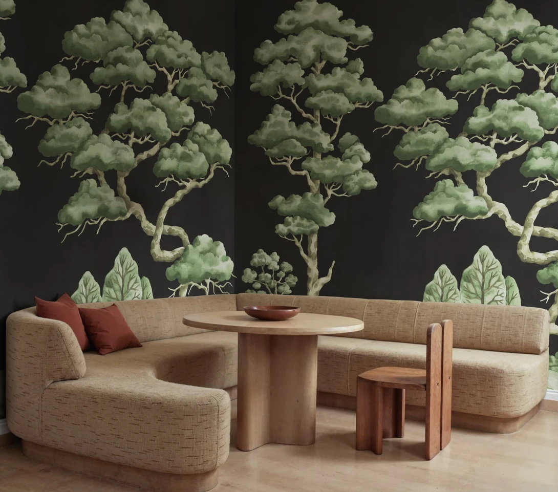 Rebel Walls R21330 Sophisticated Luxe Poetic Trees Black - mural w drzewa