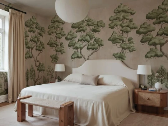 Rebel Walls R21333 Sophisticated Luxe Poetic Trees Pink - mural w drzewa