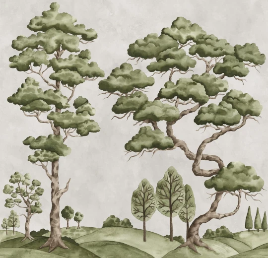 Rebel Walls R21334 Sophisticated Luxe Poetic Trees Beige - mural w drzewa