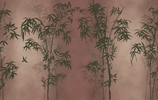 Rebel Walls R21347 Sophisticated Luxe Bambusa Red - mural w bambusy