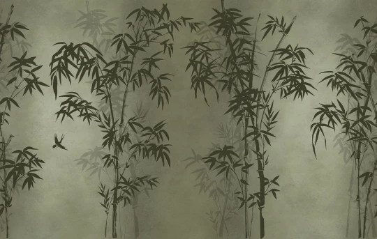 Rebel Walls R21348 Sophisticated Luxe Bambusa Green - mural w bambusy