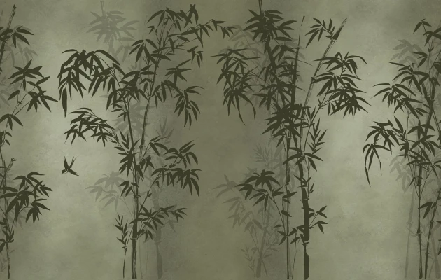 Rebel Walls R21348 Sophisticated Luxe Bambusa Green - mural w bambusy