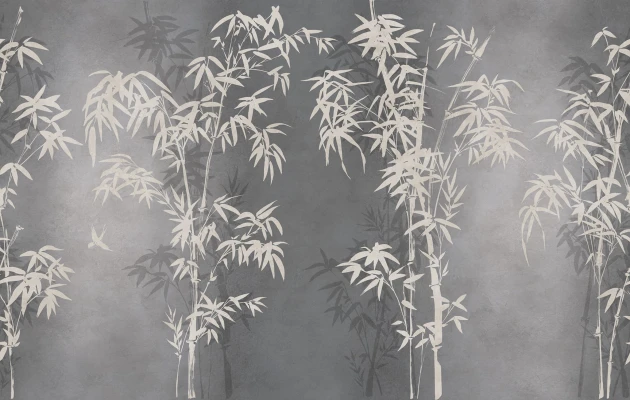 Rebel Walls R21349 Sophisticated Luxe Bambusa Gray - mural w bambusy