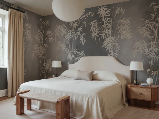 Rebel Walls R21349 Sophisticated Luxe Bambusa Gray - mural w bambusy