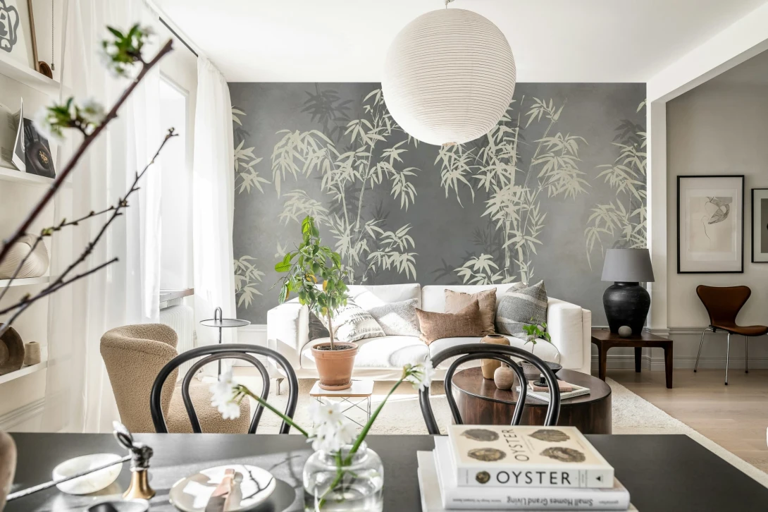 Rebel Walls R21349 Sophisticated Luxe Bambusa Gray - mural w bambusy