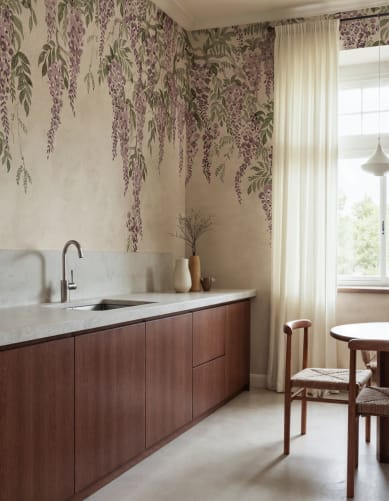 Rebel Walls R21982 Sophisticated Luxe Whispers Wisteria Purple - mural w kaskadę wisterii