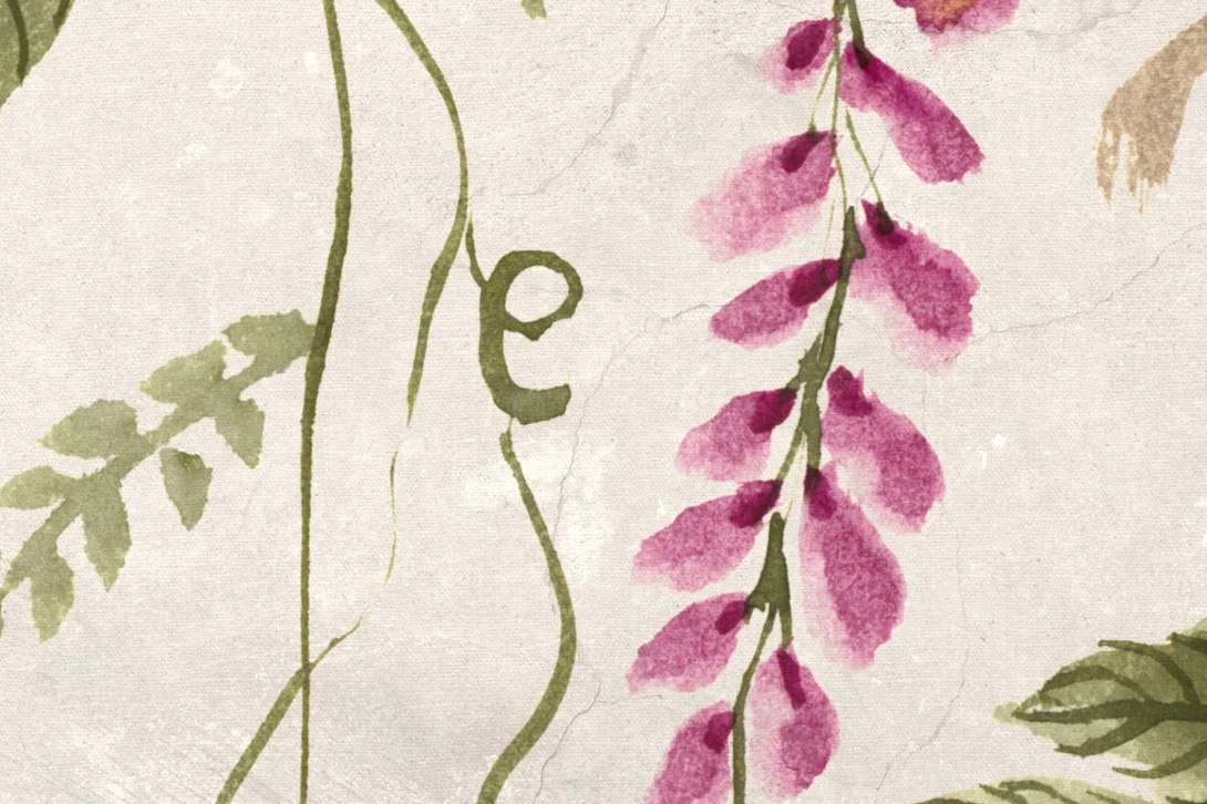 Rebel Walls R21983 Sophisticated Luxe Whispers Wisteria Pink - mural w kaskadę wisterii