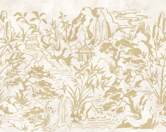Rebel Walls R22009 Sophisticated Luxe Ink Horizon Beige - mural w orientalny krajobraz