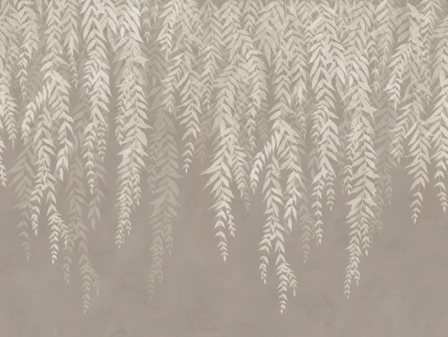 Rebel Walls R22011 Sophisticated Luxe Whispers of Bamboo Gray - mural w kaskadę liści