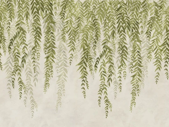 Rebel Walls R22012 Sophisticated Luxe Whispers of Bamboo Green - mural w kaskadę liści