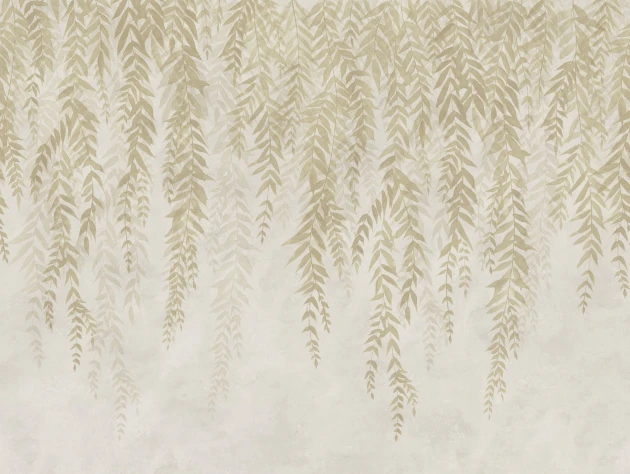 Rebel Walls R22014 Sophisticated Luxe Whispers of Bamboo Beige - mural w kaskadę liści