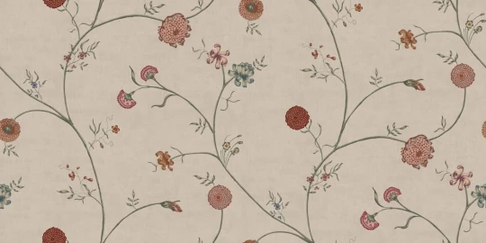 Rebel Walls R20377 Vintage Brocade Grand Flower Thread Sand - mural w pnącza kwiatów
